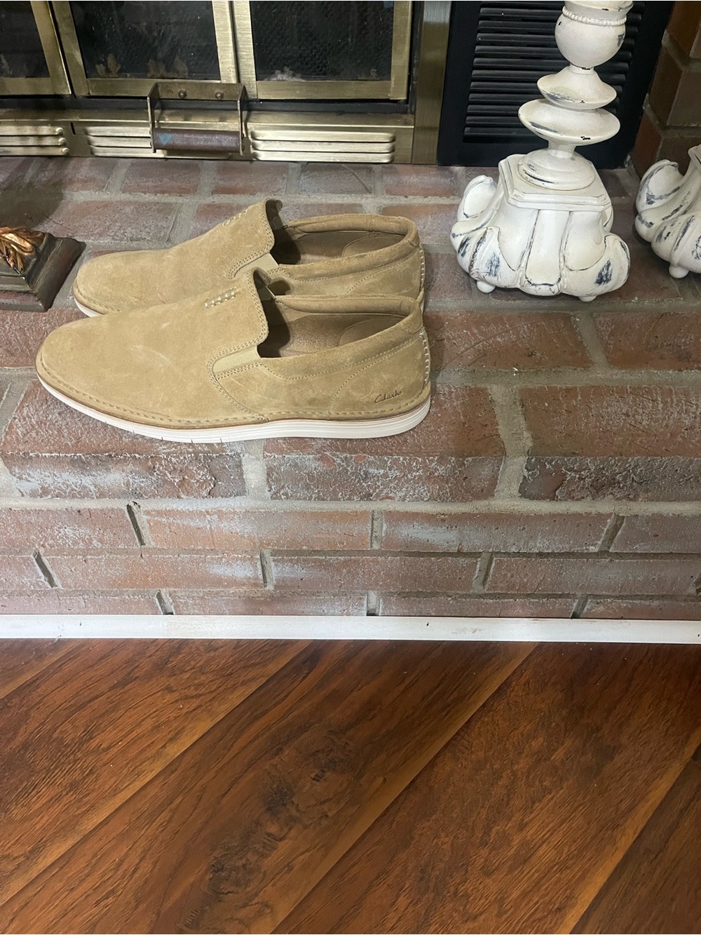 Clarks Men’s Slip-On Suede Loafers in Tan